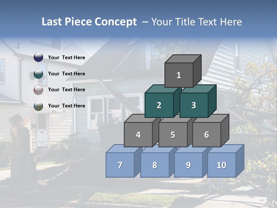 Damaged House From Tree Collapse Due To Storm PowerPoint Template