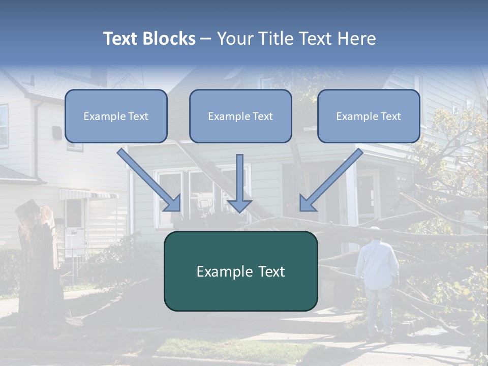 Damaged House From Tree Collapse Due To Storm PowerPoint Template