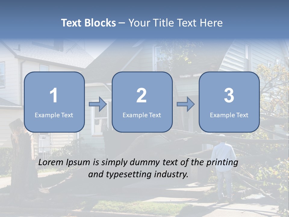 Damaged House From Tree Collapse Due To Storm PowerPoint Template