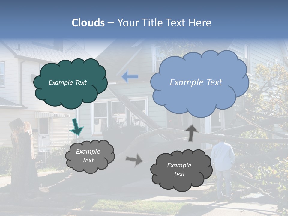 Damaged House From Tree Collapse Due To Storm PowerPoint Template