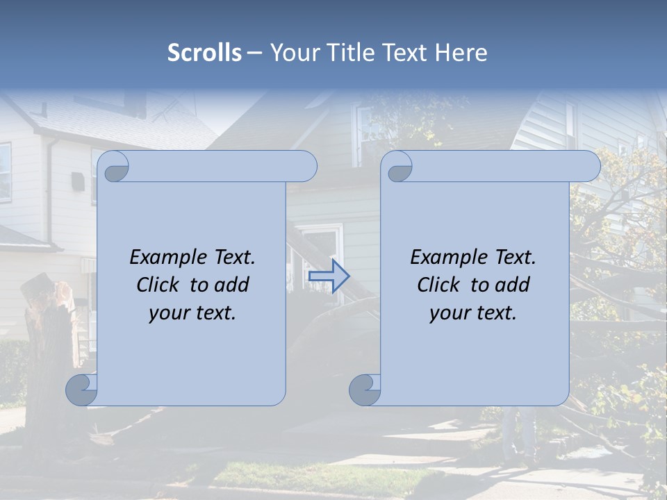 Damaged House From Tree Collapse Due To Storm PowerPoint Template