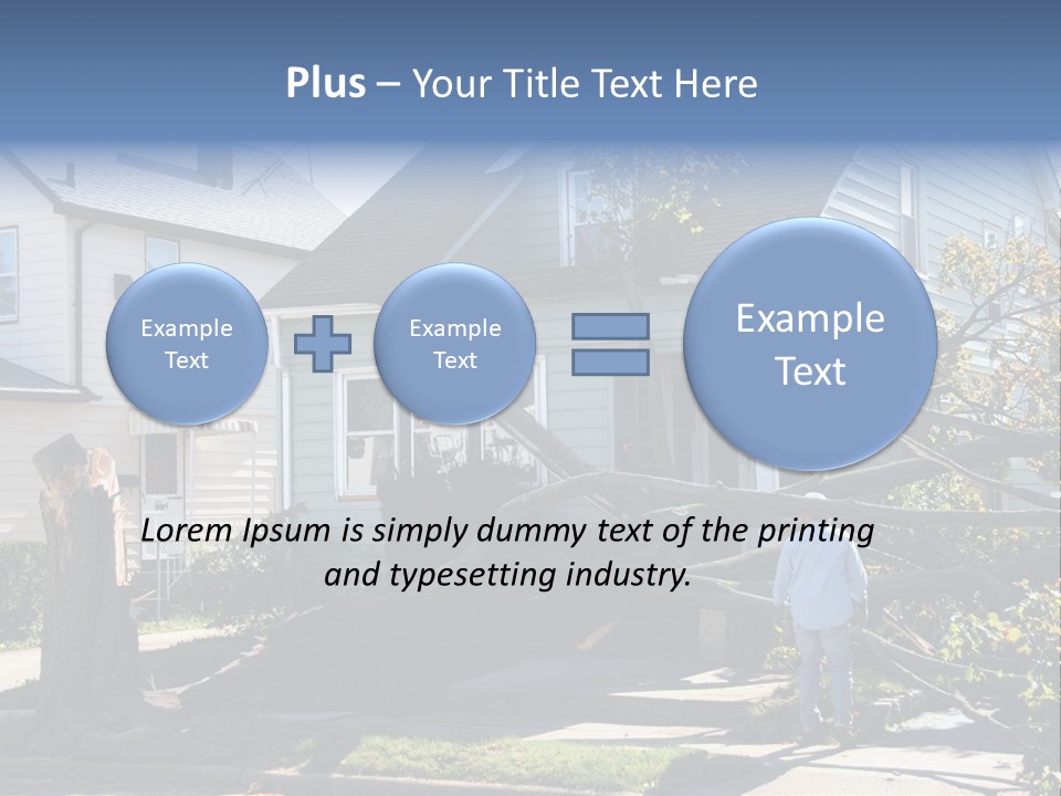 Damaged House From Tree Collapse Due To Storm PowerPoint Template