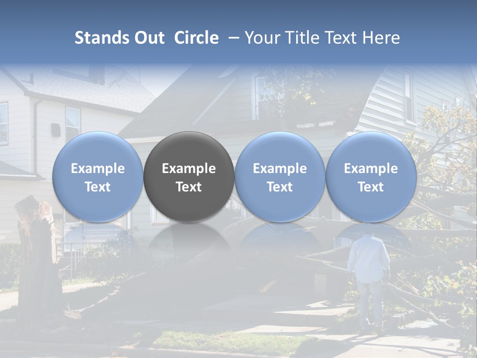 Damaged House From Tree Collapse Due To Storm PowerPoint Template