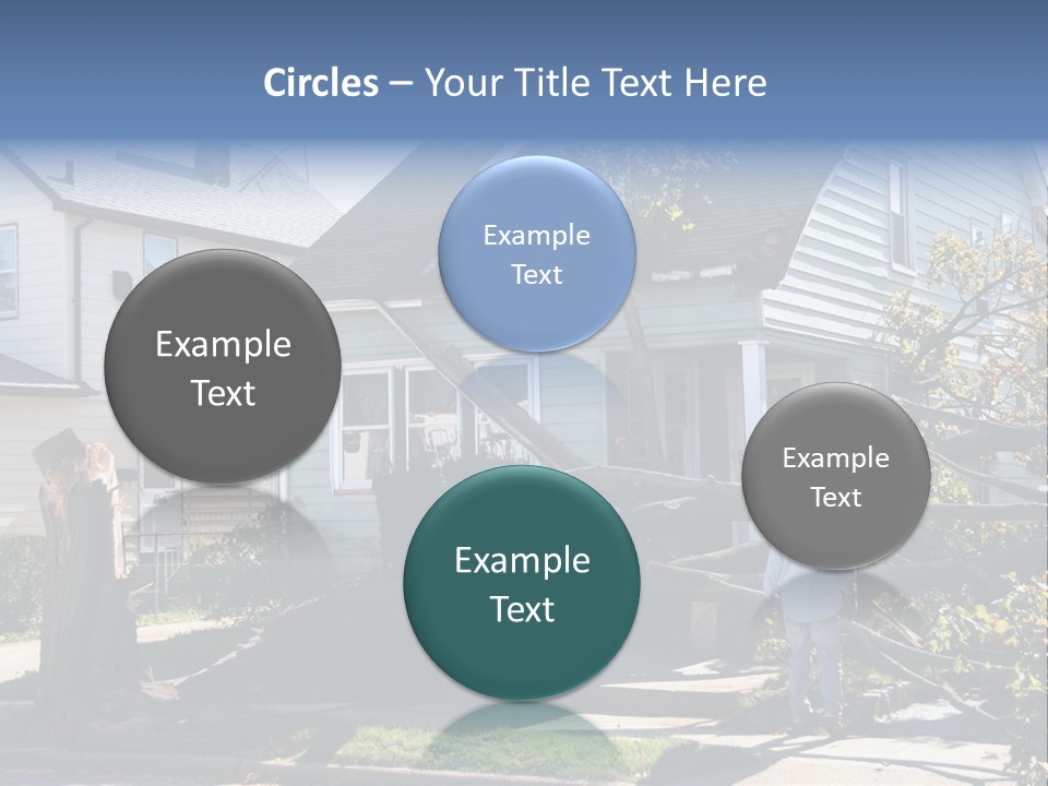 Damaged House From Tree Collapse Due To Storm PowerPoint Template