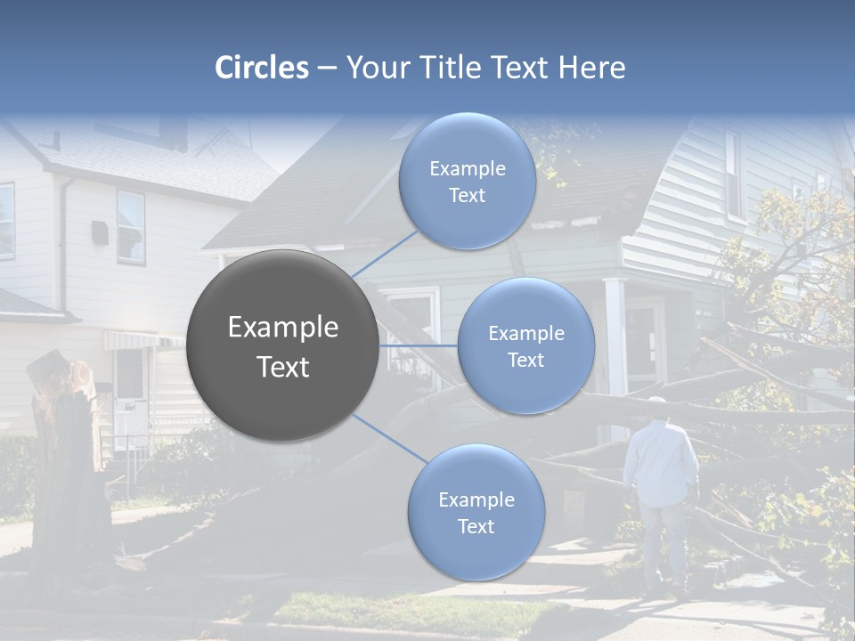 Damaged House From Tree Collapse Due To Storm PowerPoint Template
