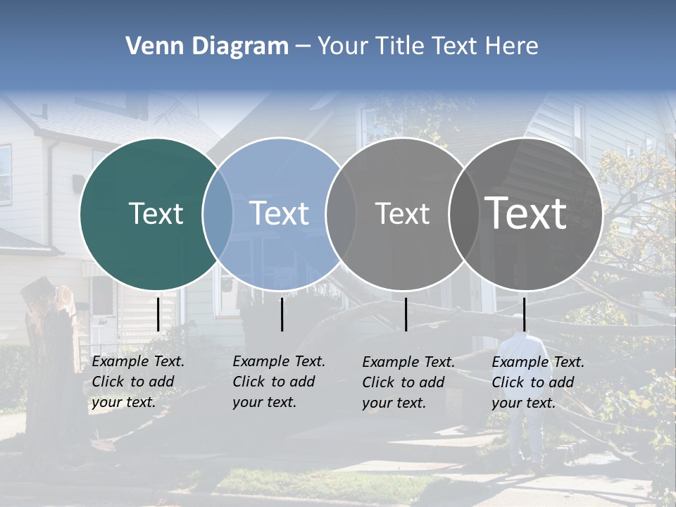 Damaged House From Tree Collapse Due To Storm PowerPoint Template