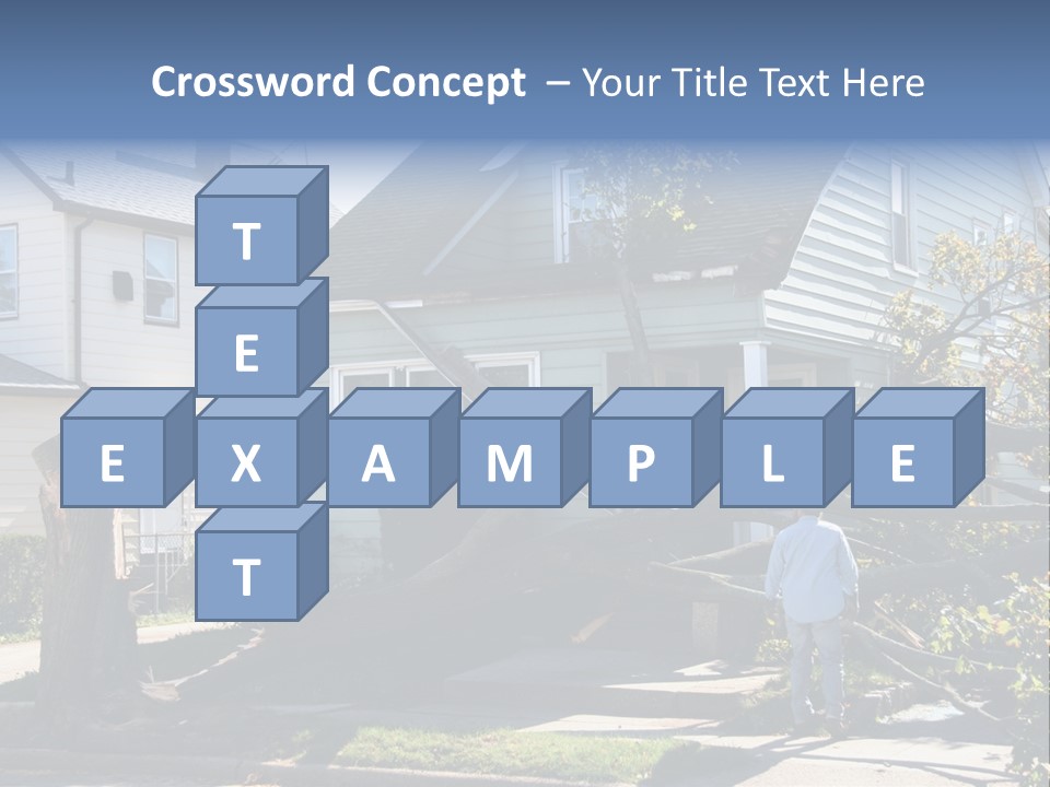 Damaged House From Tree Collapse Due To Storm PowerPoint Template