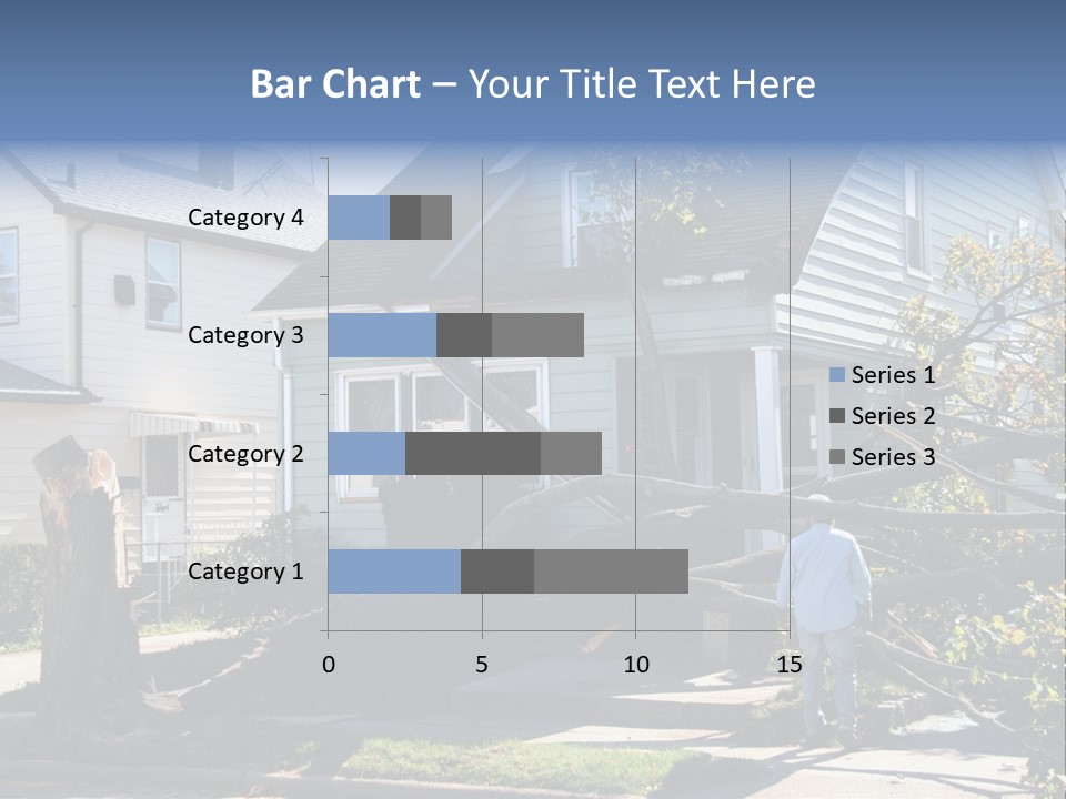 Damaged House From Tree Collapse Due To Storm PowerPoint Template
