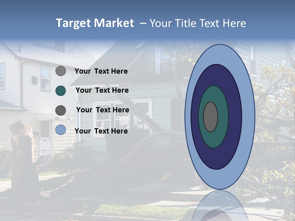 Damaged House From Tree Collapse Due To Storm PowerPoint Template