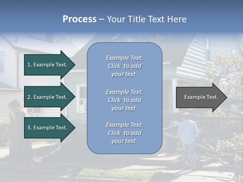 Damaged House From Tree Collapse Due To Storm PowerPoint Template