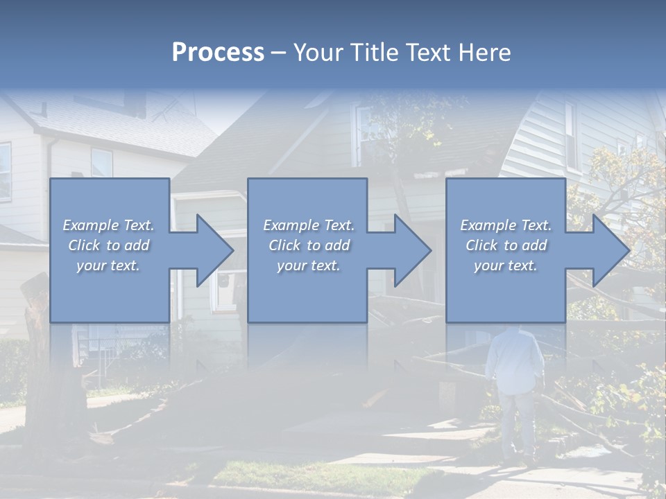 Damaged House From Tree Collapse Due To Storm PowerPoint Template