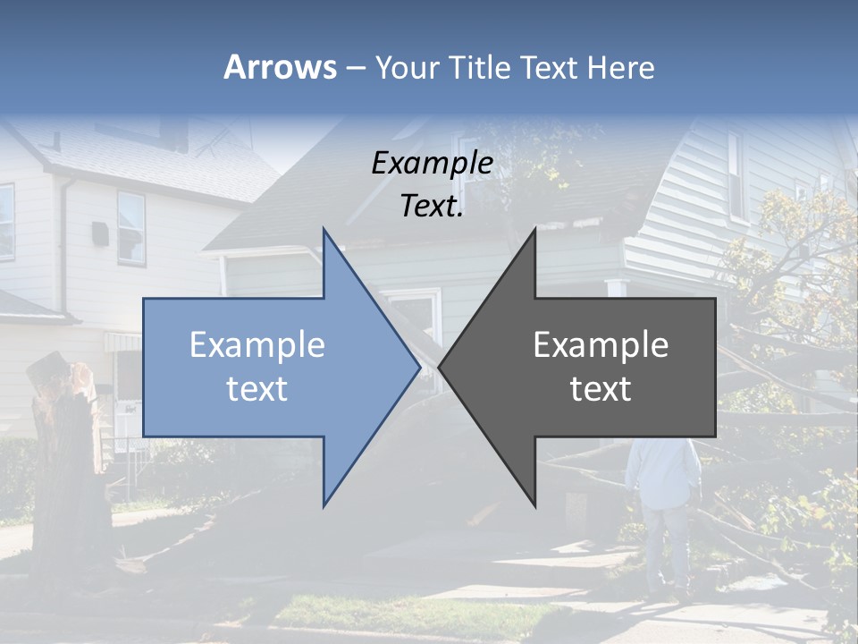 Damaged House From Tree Collapse Due To Storm PowerPoint Template