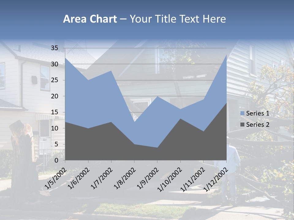 Damaged House From Tree Collapse Due To Storm PowerPoint Template