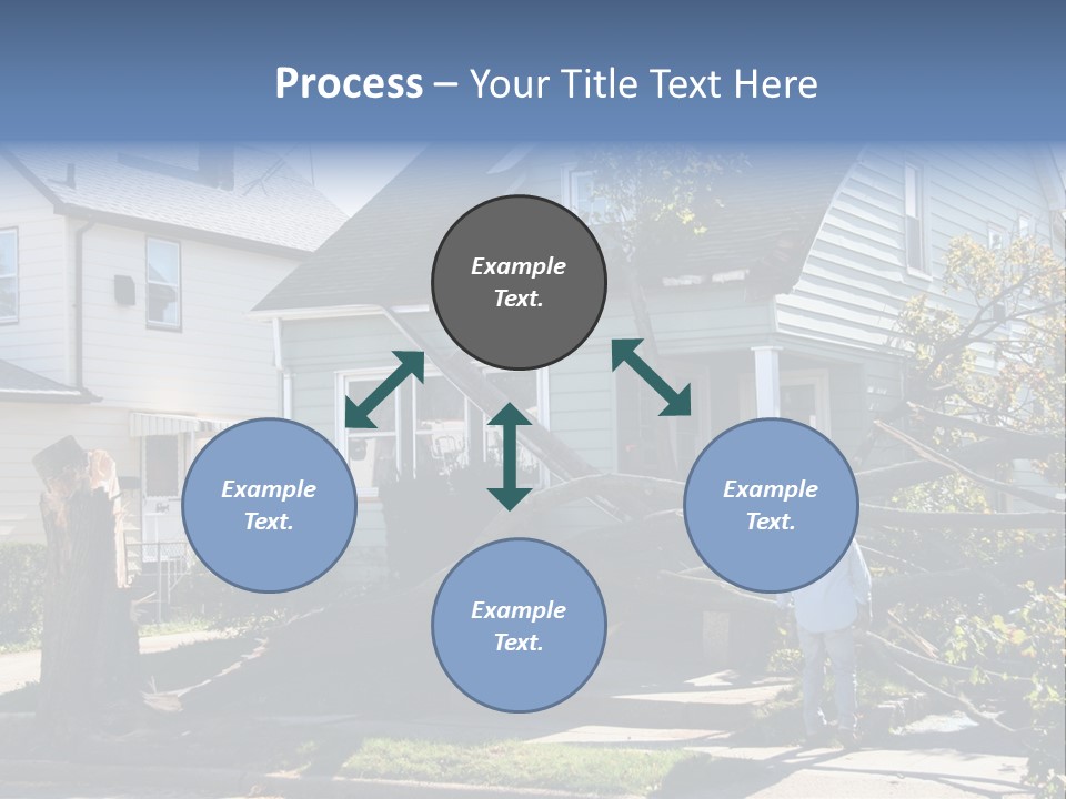 Damaged House From Tree Collapse Due To Storm PowerPoint Template