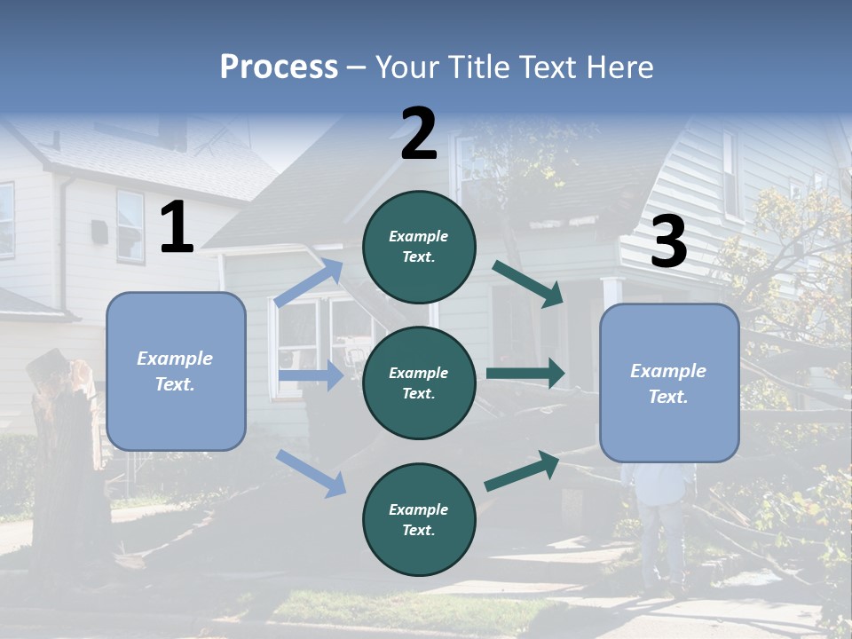 Damaged House From Tree Collapse Due To Storm PowerPoint Template