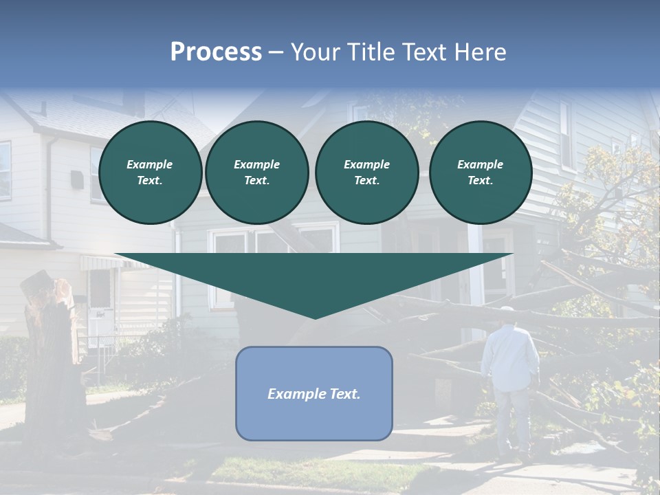 Damaged House From Tree Collapse Due To Storm PowerPoint Template