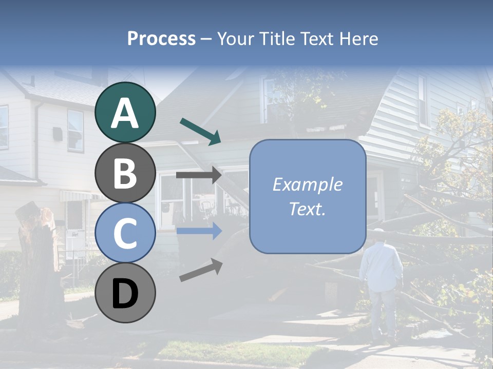 Damaged House From Tree Collapse Due To Storm PowerPoint Template