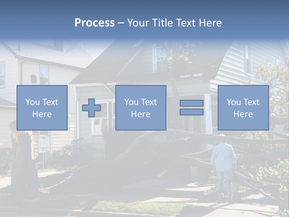 Damaged House From Tree Collapse Due To Storm PowerPoint Template