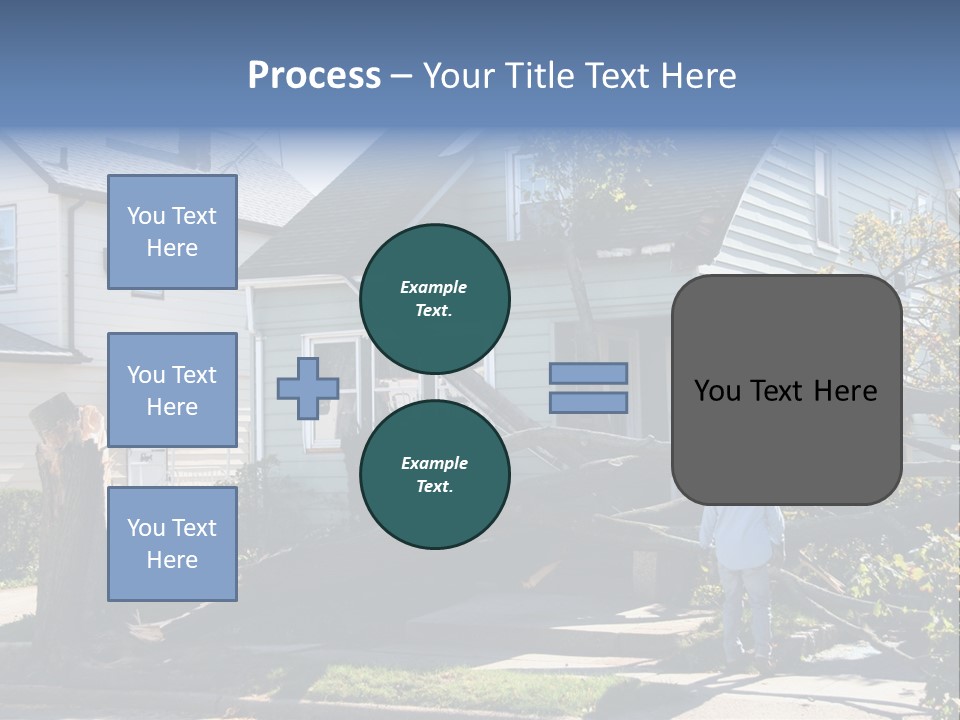 Damaged House From Tree Collapse Due To Storm PowerPoint Template