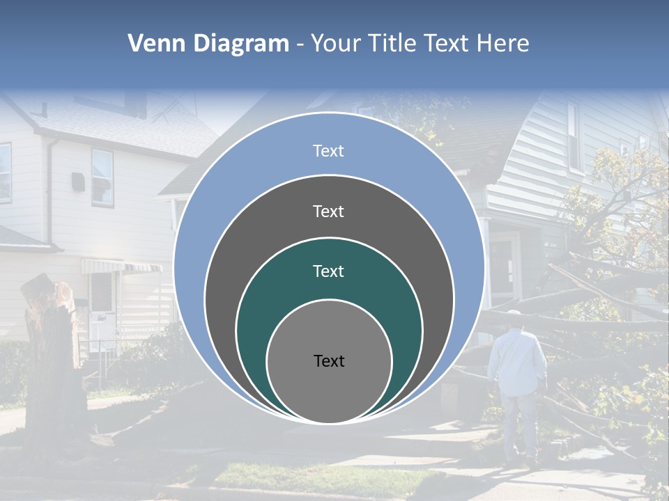 Damaged House From Tree Collapse Due To Storm PowerPoint Template