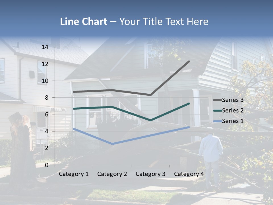 Damaged House From Tree Collapse Due To Storm PowerPoint Template