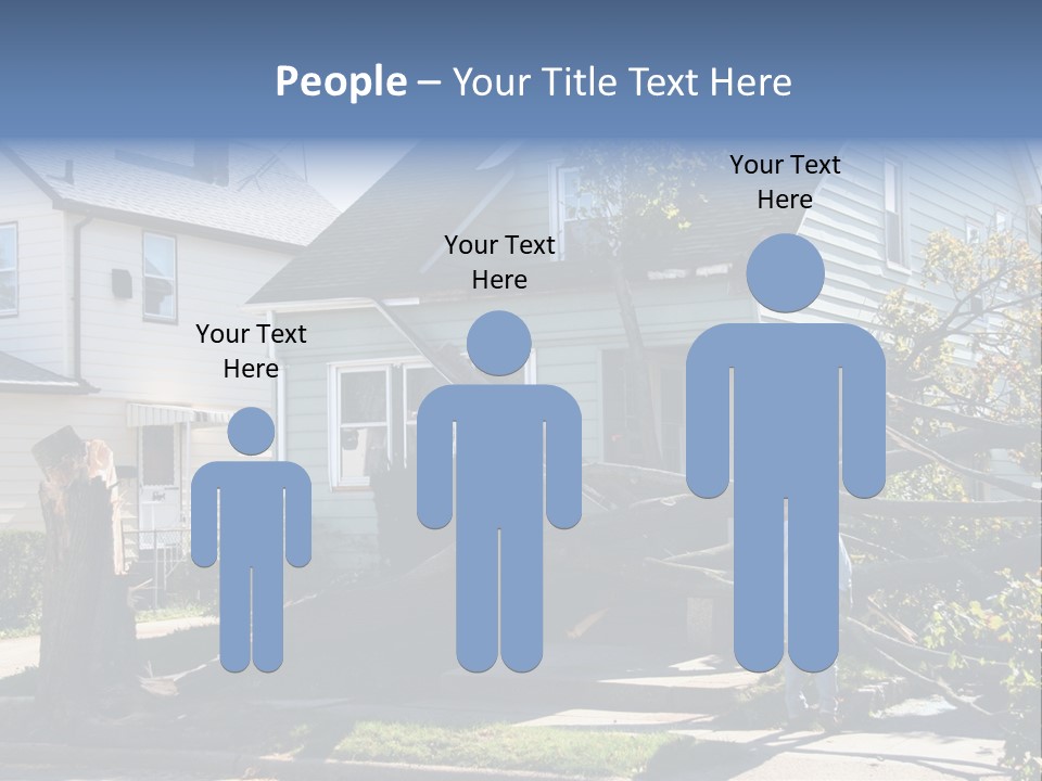 Damaged House From Tree Collapse Due To Storm PowerPoint Template