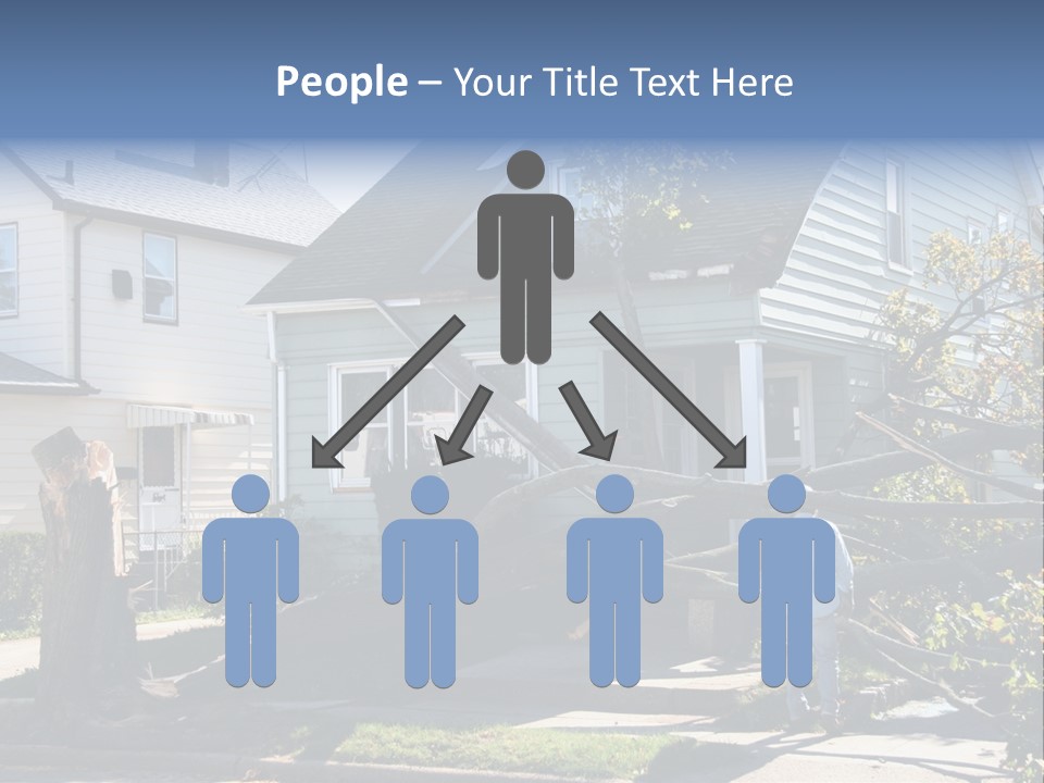 Damaged House From Tree Collapse Due To Storm PowerPoint Template