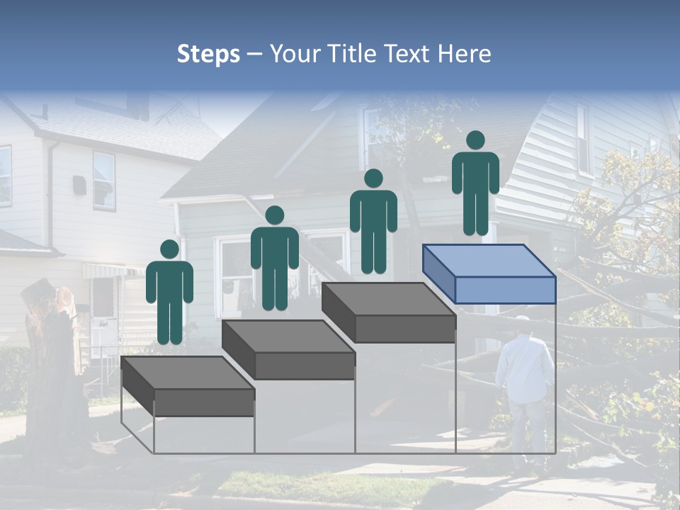 Damaged House From Tree Collapse Due To Storm PowerPoint Template