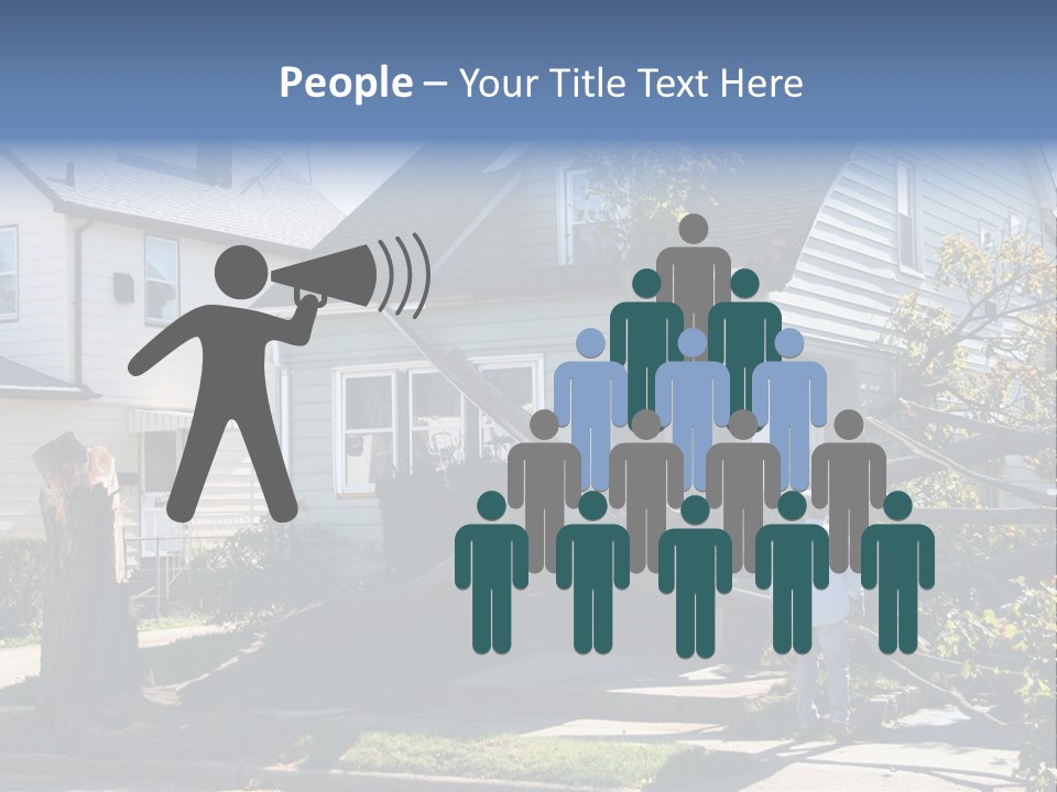 Damaged House From Tree Collapse Due To Storm PowerPoint Template