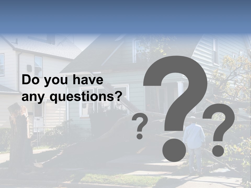 Damaged House From Tree Collapse Due To Storm PowerPoint Template