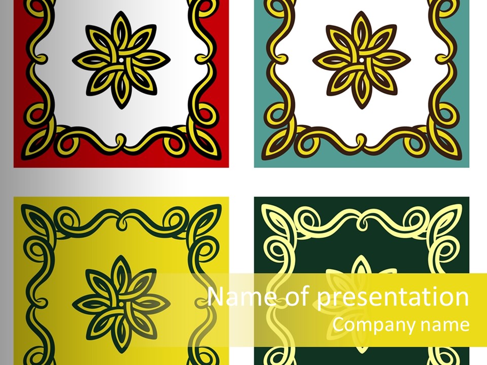 Original Decorative Design Elements. White Background. PowerPoint Template