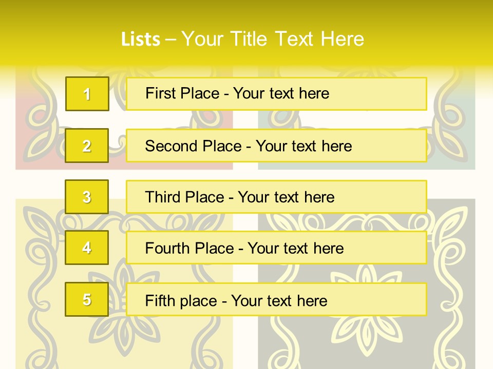 Original Decorative Design Elements. White Background. PowerPoint Template
