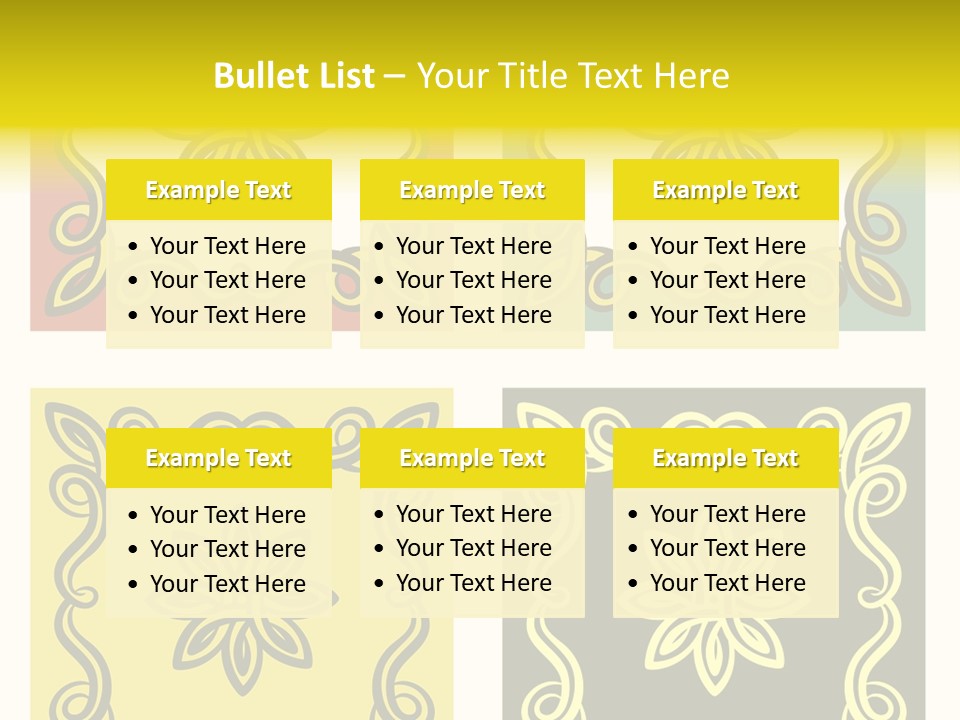 Original Decorative Design Elements. White Background. PowerPoint Template