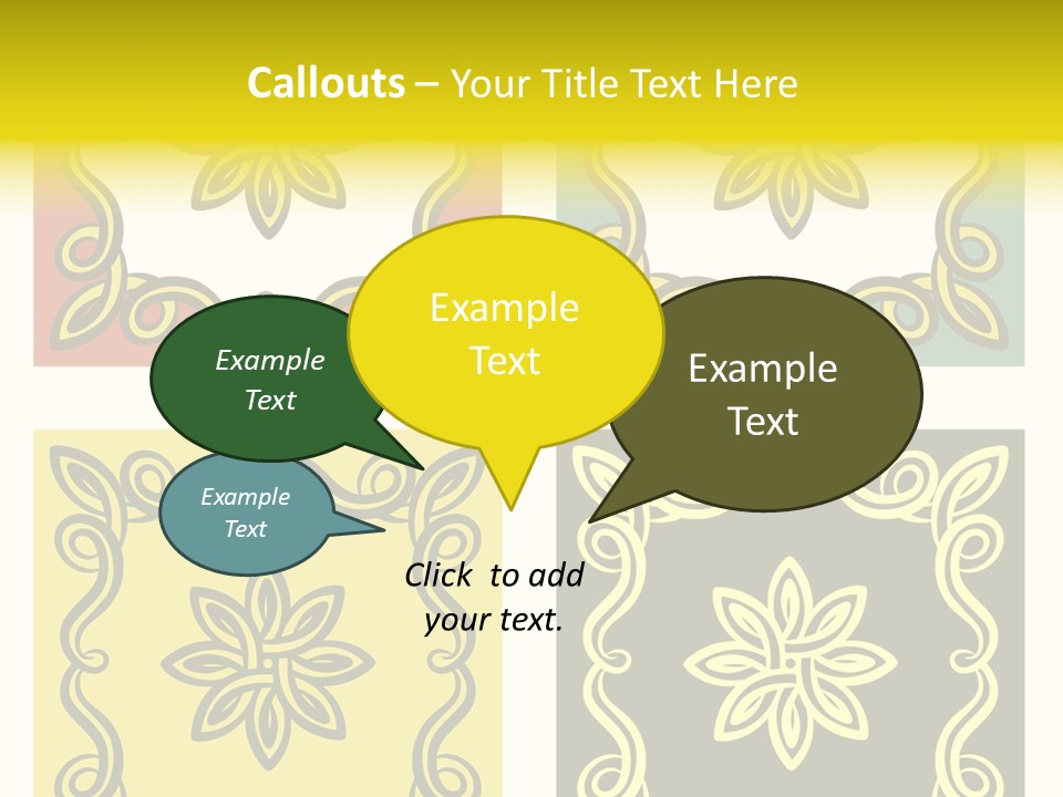 Original Decorative Design Elements. White Background. PowerPoint Template