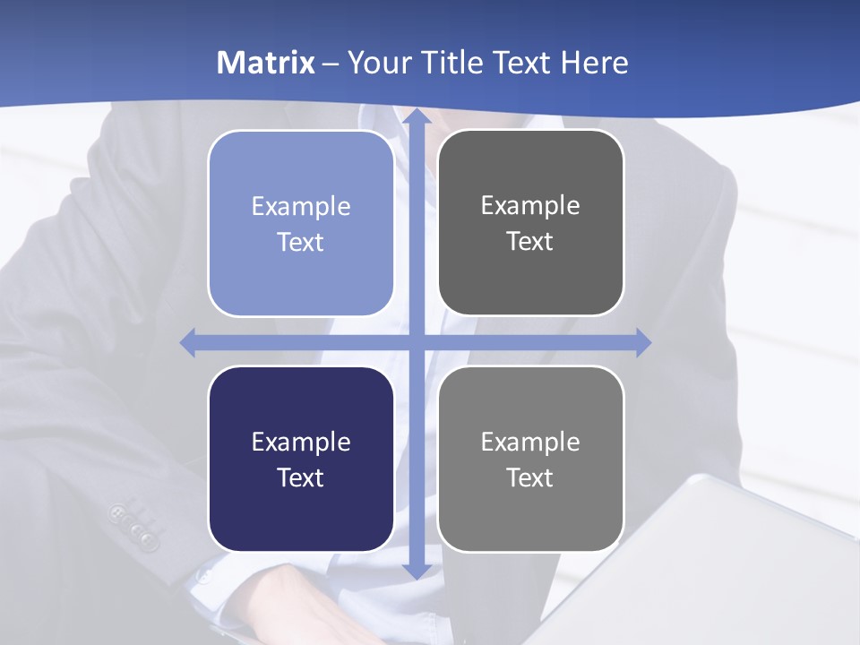 Yong Businessman Sitting On Stairs With Laptop PowerPoint Template