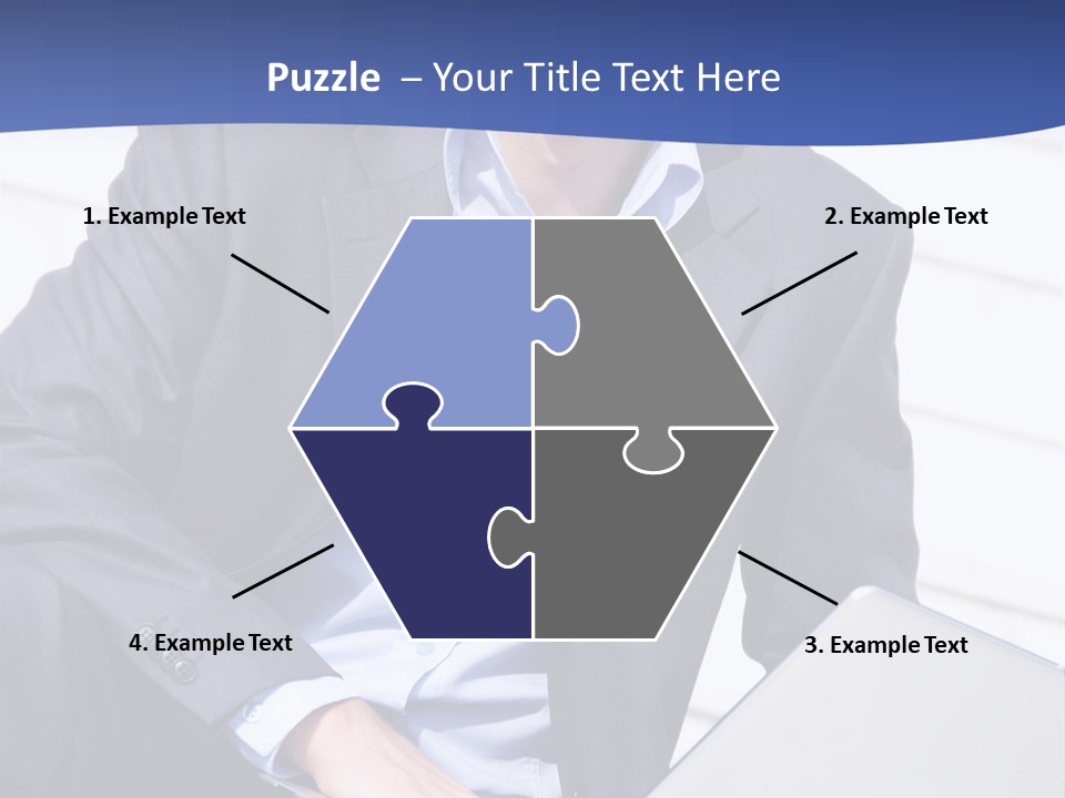 Yong Businessman Sitting On Stairs With Laptop PowerPoint Template