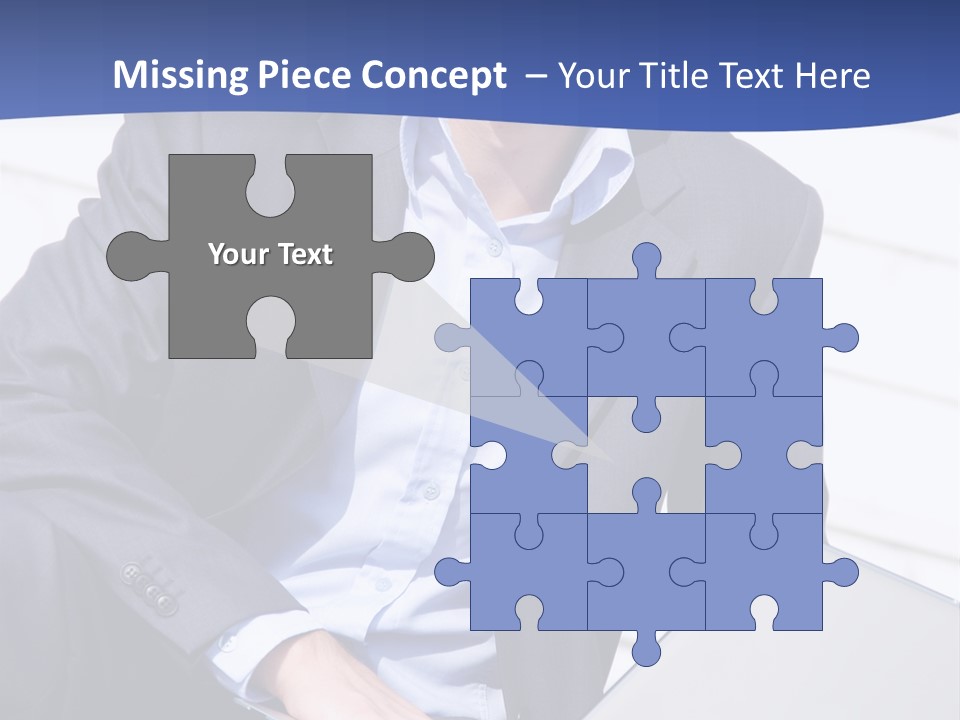 Yong Businessman Sitting On Stairs With Laptop PowerPoint Template