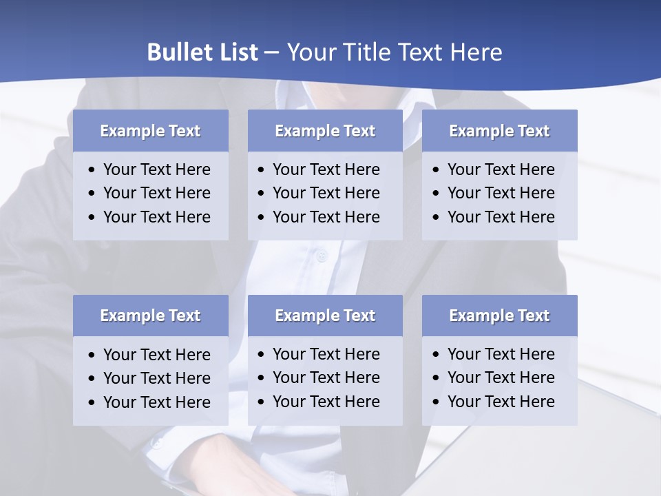 Yong Businessman Sitting On Stairs With Laptop PowerPoint Template