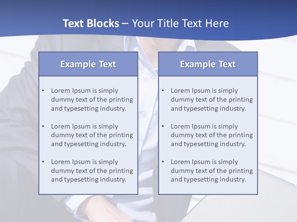 Yong Businessman Sitting On Stairs With Laptop PowerPoint Template