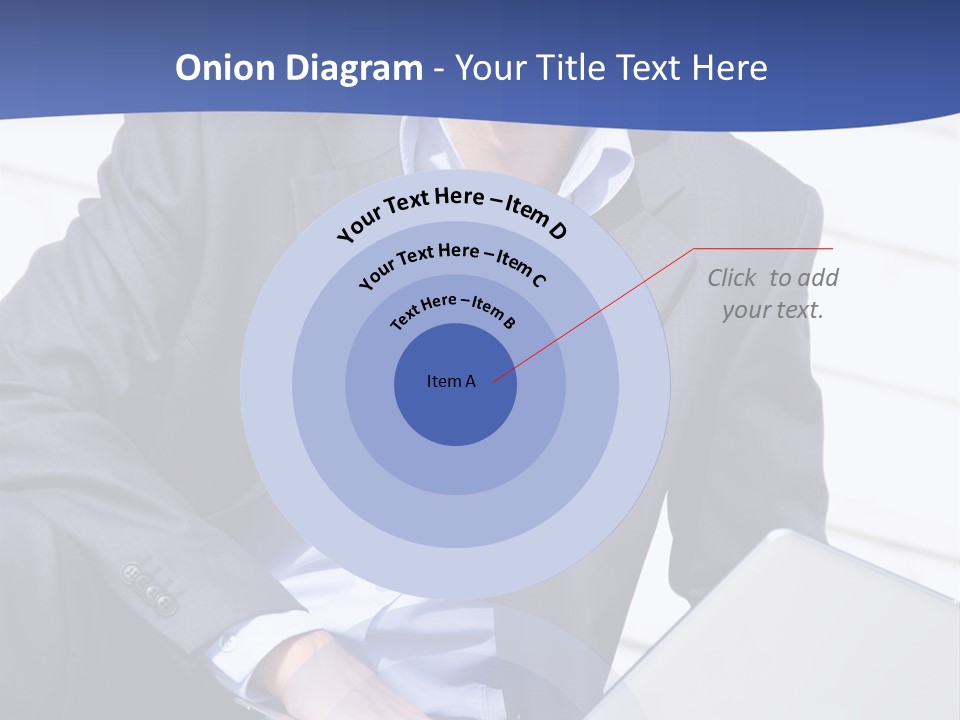 Yong Businessman Sitting On Stairs With Laptop PowerPoint Template