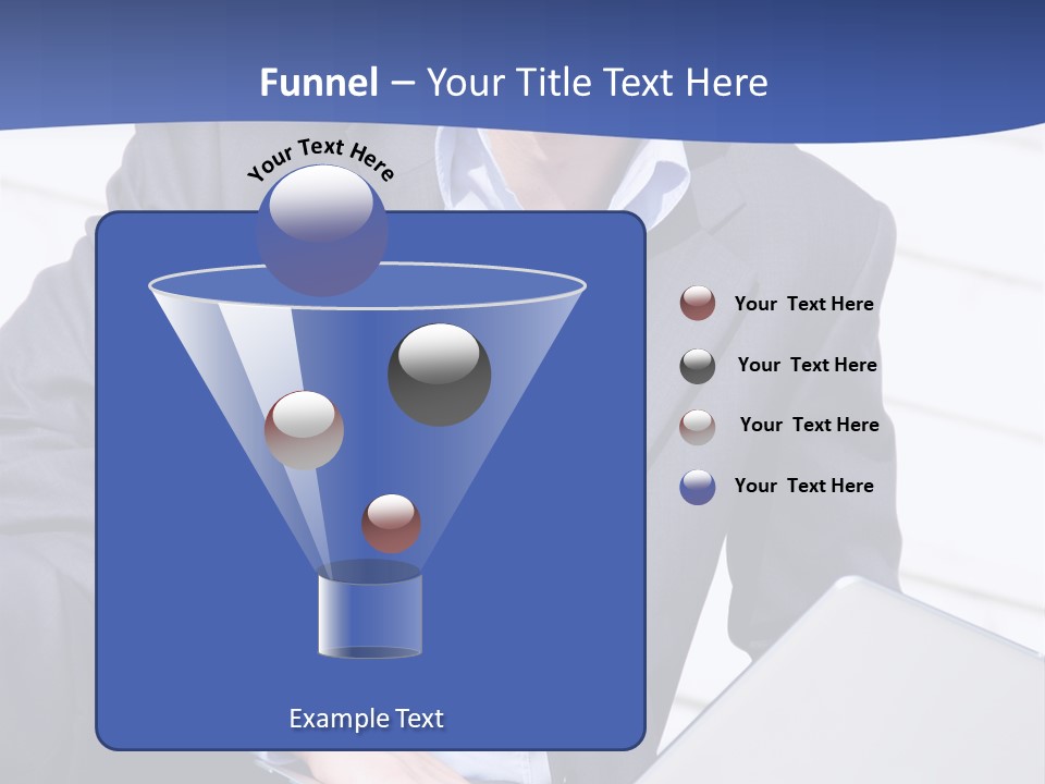 Yong Businessman Sitting On Stairs With Laptop PowerPoint Template