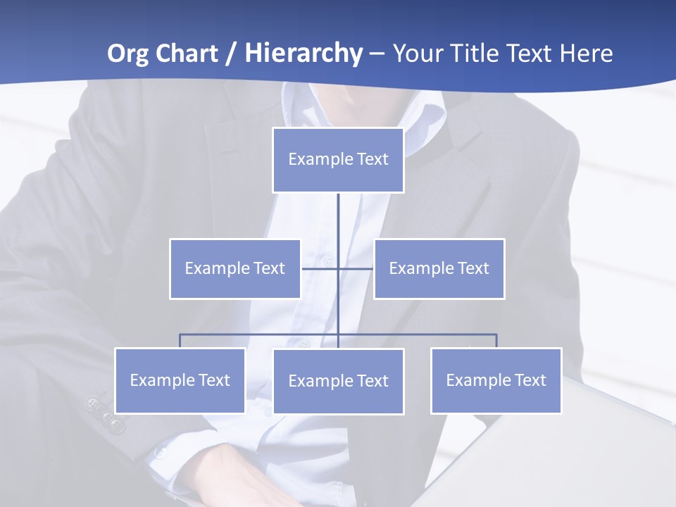 Yong Businessman Sitting On Stairs With Laptop PowerPoint Template