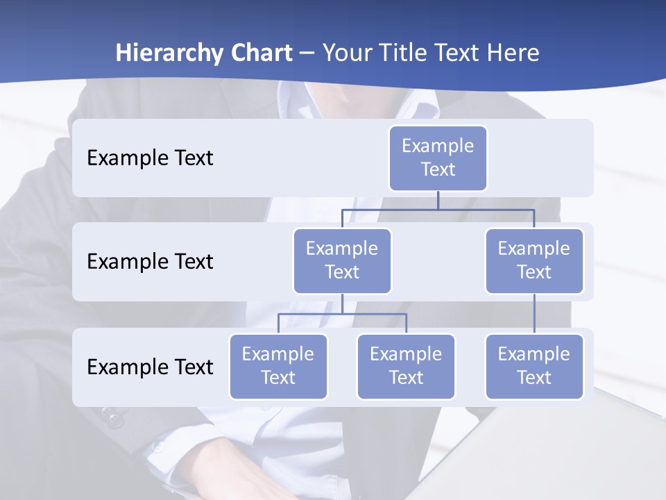 Yong Businessman Sitting On Stairs With Laptop PowerPoint Template