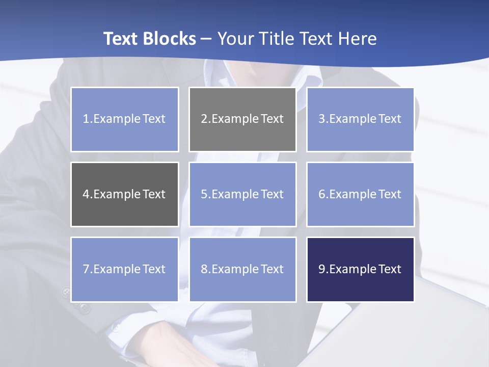 Yong Businessman Sitting On Stairs With Laptop PowerPoint Template