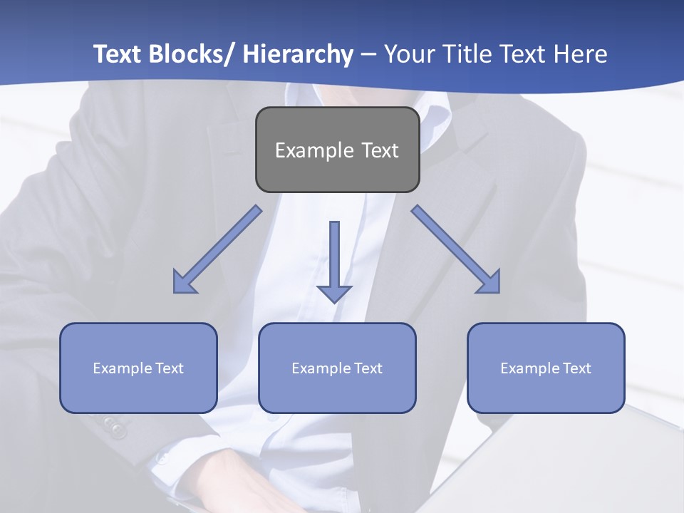 Yong Businessman Sitting On Stairs With Laptop PowerPoint Template