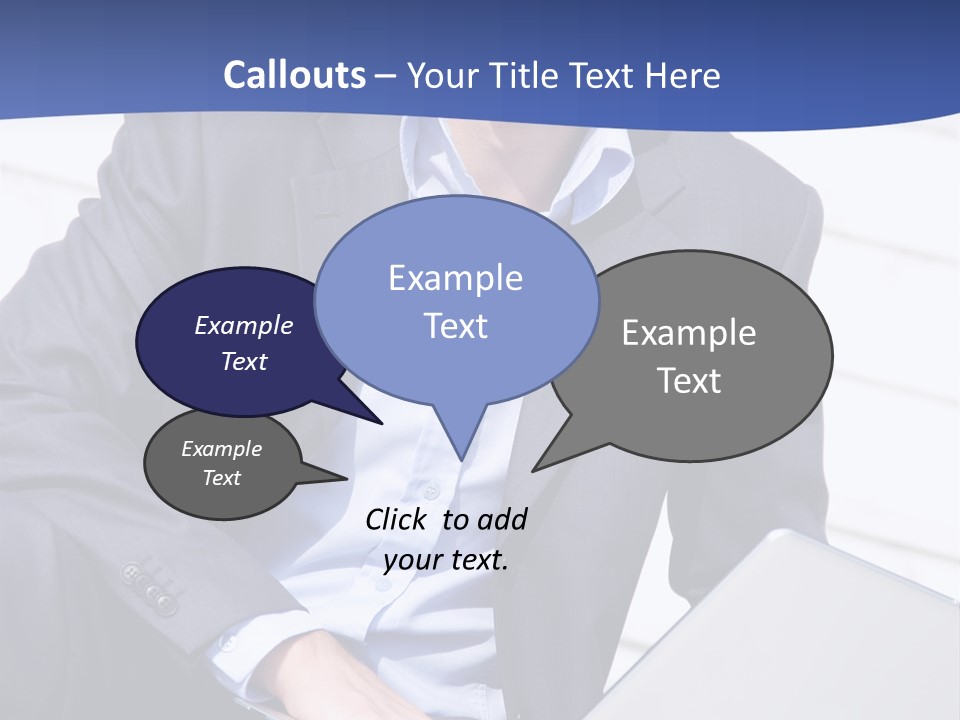 Yong Businessman Sitting On Stairs With Laptop PowerPoint Template