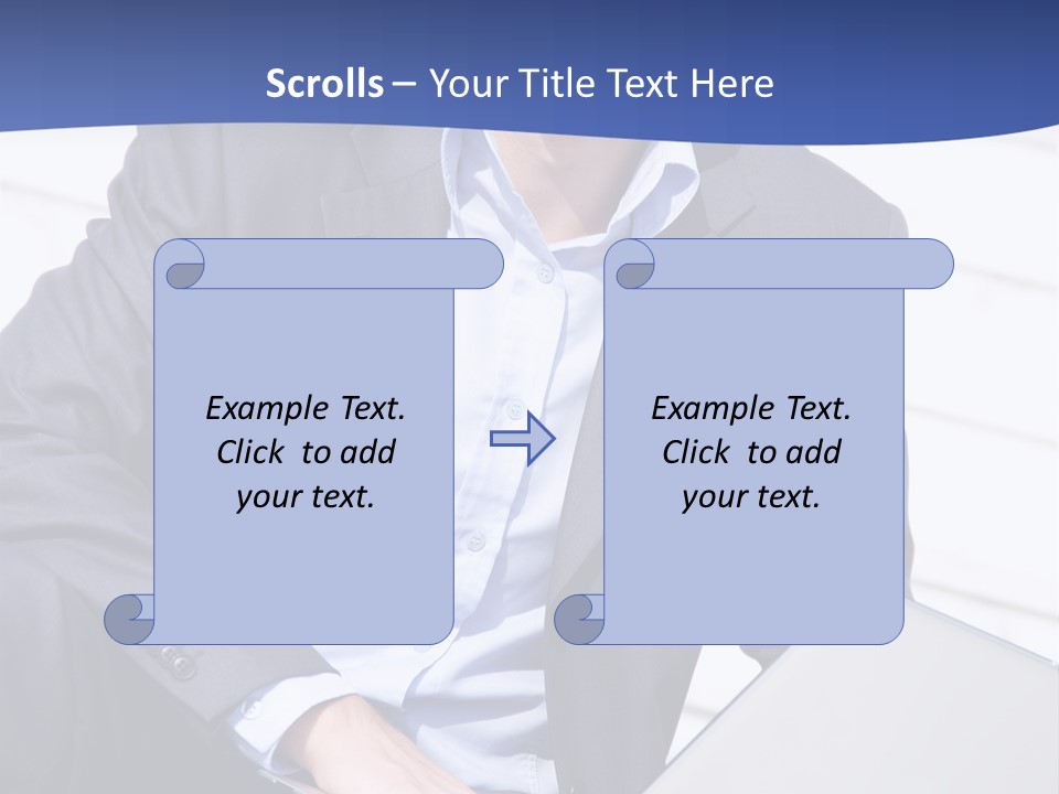 Yong Businessman Sitting On Stairs With Laptop PowerPoint Template