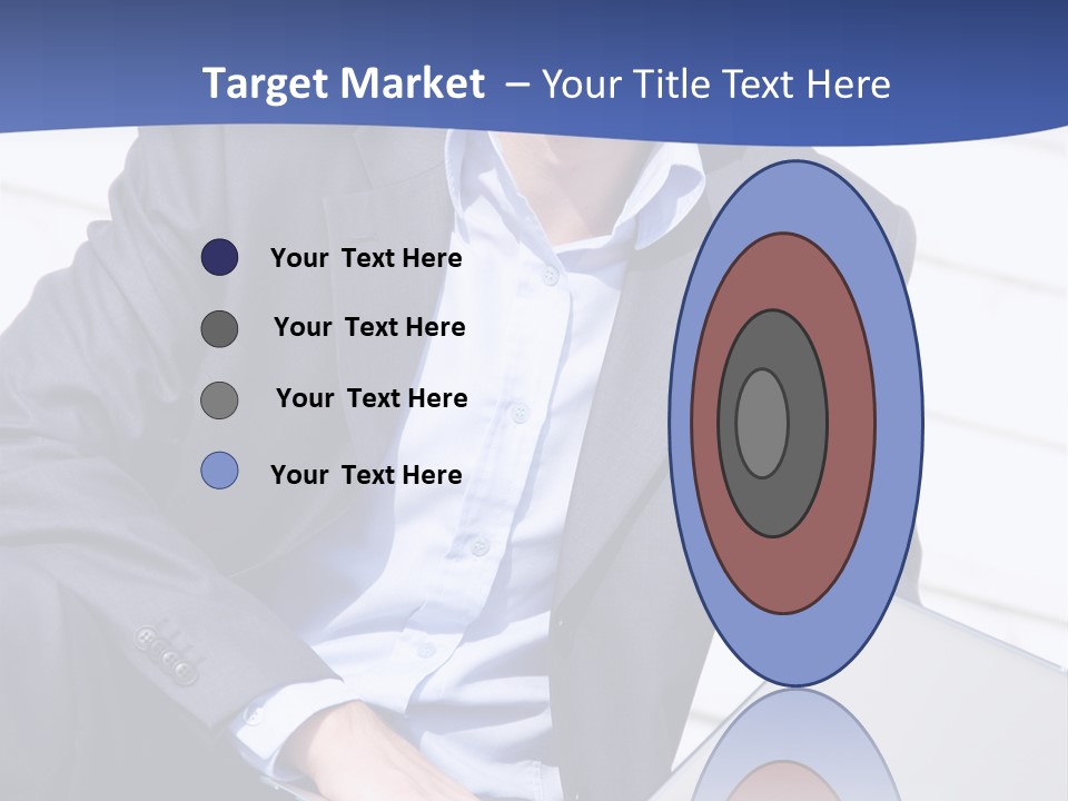 Yong Businessman Sitting On Stairs With Laptop PowerPoint Template