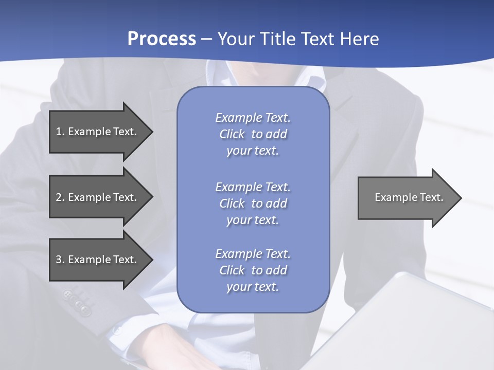 Yong Businessman Sitting On Stairs With Laptop PowerPoint Template