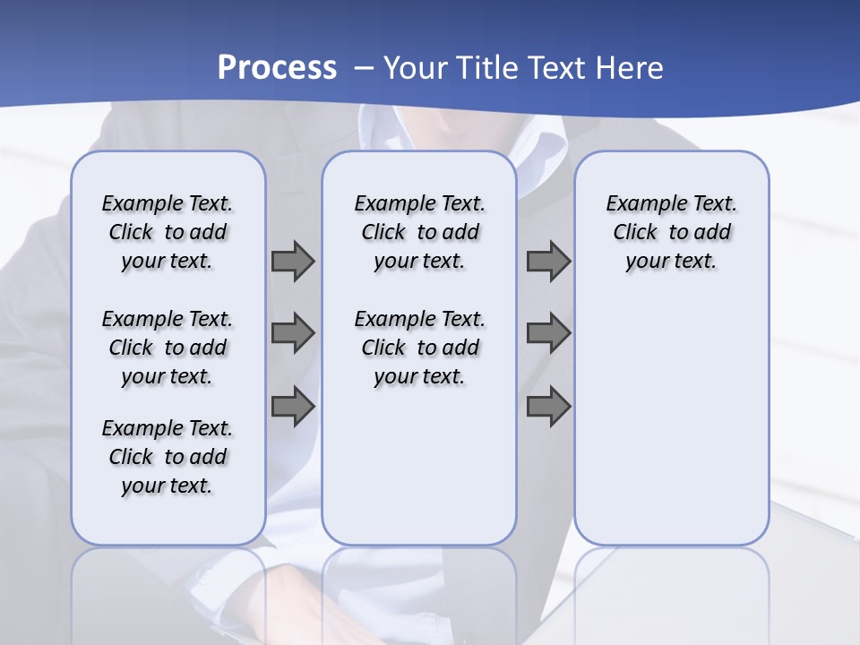 Yong Businessman Sitting On Stairs With Laptop PowerPoint Template